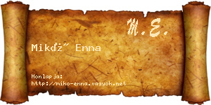 Mikó Enna névjegykártya